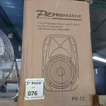 LOTE 076 - 1 CAIXA DE SOM PZPROPASSIVE PROAUDIO PX-12. (NO ESTADO) ATENÇÃO! FAZER A VISITAÇÃO ANTES DE ARREMATAR, NÃO SABEMOS SE FUNCIONA. LEILÃO NÃO TEM GARANTIA E NEM DEVOLUÇÃO, SUJEITO A POSSÍVEIS AVARIAS VISÍVEIS/OCULTAS E/OU AUSÊNCIA DE COMPONENTES.
