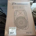 LOTE 107 - 1 CAIXA DE SOM PZPROPASSIVE PROAUDIO PX-12. (NO ESTADO) ATENÇÃO! FAZER A VISITAÇÃO ANTES DE ARREMATAR, NÃO SABEMOS SE FUNCIONA. LEILÃO NÃO TEM GARANTIA E NEM DEVOLUÇÃO, SUJEITO A POSSÍVEIS AVARIAS VISÍVEIS/OCULTAS E/OU AUSÊNCIA DE COMPONENTES.