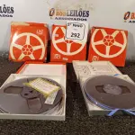 LOTE 292 - 05 CARRETEIS COM FITAS PARA GRAVADOR DE ROLO. (NO ESTADO) ATENÇÃO! FAZER A VISITAÇÃO ANTES DE ARREMATAR, NÃO SABEMOS SE FUNCIONA. LEILÃO NÃO TEM GARANTIA E NEM DEVOLUÇÃO, SUJEITO A POSSÍVEIS AVARIAS VISÍVEIS/OCULTAS E/OU AUSÊNCIA DE COMPONENTES.