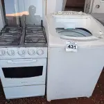 LOTE 431 - 01 FOGÃO 04 BOCAS E 01 MÁQUINA DE LAVAR PARA RETIRADA DE PEÇAS. (NO ESTADO) ATENÇÃO! FAZER A VISITAÇÃO ANTES DE ARREMATAR, NÃO SABEMOS SE FUNCIONA. LEILÃO NÃO TEM GARANTIA E NEM DEVOLUÇÃO, SUJEITO A POSSÍVEIS AVARIAS VISÍVEIS/OCULTAS E/OU AUSÊNCIA DE COMPONENTES.