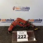 LOTE 222 - 01 PARAFUSADEIRA/FURADEIRA MARCA SCHUZ 220V. (NO ESTADO) ATENÇÃO! FAZER A VISITAÇÃO ANTES DE ARREMATAR, NÃO SABEMOS SE FUNCIONA. LEILÃO NÃO TEM GARANTIA E NEM DEVOLUÇÃO, SUJEITO A POSSÍVEIS AVARIAS VISÍVEIS/OCULTAS E/OU AUSÊNCIA DE COMPONENTES.