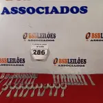 LOTE 286 - 01 LOTE COM 10 GARFOS, 10 FACAS E 10 COLHERES DE SOBREMESA. (NO ESTADO) ATENÇÃO! FAZER A VISITAÇÃO ANTES DE ARREMATAR, NÃO SABEMOS SE FUNCIONA. LEILÃO NÃO TEM GARANTIA E NEM DEVOLUÇÃO, SUJEITO A POSSÍVEIS AVARIAS VISÍVEIS/OCULTAS E/OU AUSÊNCIA DE COMPONENTES.