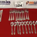 LOTE 324 - 01 LOTE COM 10 GARFOS, 10 FACAS E 10 COLHERES DE SOBREMESA. (NO ESTADO) ATENÇÃO! FAZER A VISITAÇÃO ANTES DE ARREMATAR, NÃO SABEMOS SE FUNCIONA. LEILÃO NÃO TEM GARANTIA E NEM DEVOLUÇÃO, SUJEITO A POSSÍVEIS AVARIAS VISÍVEIS/OCULTAS E/OU AUSÊNCIA DE COMPONENTES.