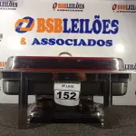 LOTE 152 - 01 RECHAUD 02 CUBAS QUADRADO 09 LITROS MARCA PRIMO EM INOX. (NO ESTADO) ATENÇÃO! FAZER A VISITAÇÃO ANTES DE ARREMATAR, NÃO SABEMOS SE FUNCIONA. LEILÃO NÃO TEM GARANTIA E NEM DEVOLUÇÃO, SUJEITO A POSSÍVEIS AVARIAS VISÍVEIS/OCULTAS E/OU AUSÊNCIA DE COMPONENTES.