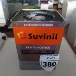 LOTE 380 - 01 LATA DE TINTA TEXTURATTO PREMIUM EFEITO RÚSTICO EXTERIOR/INTERIOR SUVINIL 25KG. (NO ESTADO) ATENÇÃO! FAZER A VISITAÇÃO ANTES DE ARREMATAR, NÃO SABEMOS SE FUNCIONA. LEILÃO NÃO TEM GARANTIA E NEM DEVOLUÇÃO, SUJEITO A POSSÍVEIS AVARIAS VISÍVEIS/OCULTAS E/OU AUSÊNCIA DE COMPONENTES.