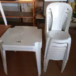 LOTE 190 - 02 JOGOS DE MESAS QUADRADAS DE PLÁSTICO NA COR BRANCA. (NO ESTADO) ATENÇÃO! FAZER A VISITAÇÃO ANTES DE ARREMATAR, NÃO SABEMOS SE FUNCIONA. LEILÃO NÃO TEM GARANTIA E NEM DEVOLUÇÃO, SUJEITO A POSSÍVEIS AVARIAS VISÍVEIS/OCULTAS E/OU AUSÊNCIA DE COMPONENTES.