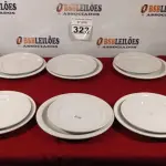 LOTE 323 - 10 PRATOS RASOS E 10 PRATOS DE SOBREMESA. (NO ESTADO) ATENÇÃO! FAZER A VISITAÇÃO ANTES DE ARREMATAR, NÃO SABEMOS SE FUNCIONA. LEILÃO NÃO TEM GARANTIA E NEM DEVOLUÇÃO, SUJEITO A POSSÍVEIS AVARIAS VISÍVEIS/OCULTAS E/OU AUSÊNCIA DE COMPONENTES.