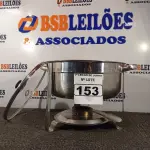 LOTE 153 - 01 RECHAUD 08 LITROS REDONDO. (NO ESTADO) ATENÇÃO! FAZER A VISITAÇÃO ANTES DE ARREMATAR, NÃO SABEMOS SE FUNCIONA. LEILÃO NÃO TEM GARANTIA E NEM DEVOLUÇÃO, SUJEITO A POSSÍVEIS AVARIAS VISÍVEIS/OCULTAS E/OU AUSÊNCIA DE COMPONENTES.