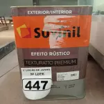 LOTE 447 - 01 LATA DE TINTA TEXTURATTO PREMIUM EFEITO RÚSTICO EXTERIOR/INTERIOR SUVINIL 25KG. (NO ESTADO) ATENÇÃO! FAZER A VISITAÇÃO ANTES DE ARREMATAR, NÃO SABEMOS SE FUNCIONA. LEILÃO NÃO TEM GARANTIA E NEM DEVOLUÇÃO, SUJEITO A POSSÍVEIS AVARIAS VISÍVEIS/OCULTAS E/OU AUSÊNCIA DE COMPONENTES.