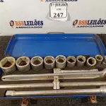 LOTE 247 - 01 JOGO DE SOQUETE ESTRIADO MARCA GEDORE.(NO ESTADO) ATENÇÃO! FAZER A VISITAÇÃO ANTES DE ARREMATAR, NÃO SABEMOS SE FUNCIONA. LEILÃO NÃO TEM GARANTIA E NEM DEVOLUÇÃO, SUJEITO A POSSÍVEIS AVARIAS VISÍVEIS/OCULTAS E/OU AUSÊNCIA DE COMPONENTES.