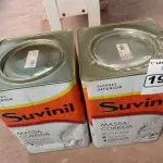 LOTE 190 - 02 LATAS DE MASSA CORRIDA PARA PAREDES INTERIOR CONTENDO 28KG CADA MARCA SUVINIL. (NO ESTADO) ATENÇÃO! FAZER A VISITAÇÃO ANTES DE ARREMATAR, NÃO SABEMOS SE FUNCIONA. LEILÃO NÃO TEM GARANTIA E NEM DEVOLUÇÃO, SUJEITO A POSSÍVEIS AVARIAS VISÍVEIS/OCULTAS E/OU AUSÊNCIA DE COMPONENTES.