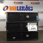 LOTE 104 - 03 CPUS MARCA DELL DDR3 SEM HD E SEM MEMÓRIA. (NO ESTADO) ATENÇÃO! FAZER A VISITAÇÃO ANTES DE ARREMATAR, NÃO SABEMOS SE FUNCIONA. LEILÃO NÃO TEM GARANTIA E NEM DEVOLUÇÃO, SUJEITO A POSSÍVEIS AVARIAS VISÍVEIS/OCULTAS E/OU AUSÊNCIA DE COMPONENTES.