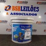 LOTE 062 - 01 BALDE DE MASSA ACRÍLICA INTERIOR STARVINIL DE 25 KG. (NO ESTADO) ATENÇÃO! FAZER A VISITAÇÃO ANTES DE ARREMATAR, NÃO SABEMOS SE FUNCIONA. LEILÃO NÃO TEM GARANTIA E NEM DEVOLUÇÃO, SUJEITO A POSSÍVEIS AVARIAS VISÍVEIS/OCULTAS E/OU AUSÊNCIA DE COMPONENTES.