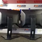 LOTE 108 - 02 MONITORES 19’’ COM BASE GIRATÓRIA MARCA DELL. (NO ESTADO) ATENÇÃO! FAZER A VISITAÇÃO ANTES DE ARREMATAR, NÃO SABEMOS SE FUNCIONA. LEILÃO NÃO TEM GARANTIA E NEM DEVOLUÇÃO, SUJEITO A POSSÍVEIS AVARIAS VISÍVEIS/OCULTAS E/OU AUSÊNCIA DE COMPONENTES.