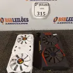 LOTE 315 - 02 PLACAS DE VÍDEO (NO ESTADO) ATENÇÃO! FAZER A VISITAÇÃO ANTES DE ARREMATAR, NÃO SABEMOS SE FUNCIONA. LEILÃO NÃO TEM GARANTIA E NEM DEVOLUÇÃO, SUJEITO A POSSÍVEIS AVARIAS VISÍVEIS/OCULTAS E/OU AUSÊNCIA DE COMPONENTES.