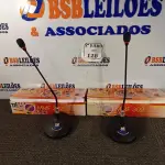 LOTE 128 - 02 MICROFONES DE MESA PROFISSIONAL MMF 302. (NO ESTADO) ATENÇÃO! FAZER A VISITAÇÃO ANTES DE ARREMATAR, NÃO SABEMOS SE FUNCIONA. LEILÃO NÃO TEM GARANTIA E NEM DEVOLUÇÃO, SUJEITO A POSSÍVEIS AVARIAS VISÍVEIS/OCULTAS E/OU AUSÊNCIA DE COMPONENTES.