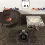 LOTE 364 - 01 SUBWOOFER PUNCH ,01CD PLAYER PANASONIC E 01 TWEETER  SELENIUM (NO ESTADO) ATENÇÃO! FAZER A VISITAÇÃO ANTES DE ARREMATAR, NÃO SABEMOS SE FUNCIONA. LEILÃO NÃO TEM GARANTIA E NEM DEVOLUÇÃO, SUJEITO A POSSÍVEIS AVARIAS VISÍVEIS/OCULTAS E/OU AUSÊNCIA DE COMPONENTES.