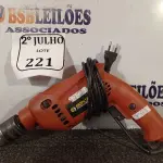 LOTE 221 - 01 FURADEIRA SCHUZ 220V. (NO ESTADO) ATENÇÃO! FAZER A VISITAÇÃO ANTES DE ARREMATAR, NÃO SABEMOS SE FUNCIONA. LEILÃO NÃO TEM GARANTIA E NEM DEVOLUÇÃO, SUJEITO A POSSÍVEIS AVARIAS VISÍVEIS/OCULTAS E/OU AUSÊNCIA DE COMPONENTES.