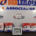 LOTE 034 - 05 REFLETORES DECORLED SUPERLED 220V 10W LUZ BRANCA – DECORLUX NOVO. (NO ESTADO) 