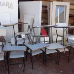 LOTE 314 - 11 CADEIRAS UNIVERSITÁRIAS (NO ESTADO) ATENÇÃO! FAZER A VISITAÇÃO ANTES DE ARREMATAR, NÃO SABEMOS SE FUNCIONA. LEILÃO NÃO TEM GARANTIA E NEM DEVOLUÇÃO, SUJEITO A POSSÍVEIS AVARIAS VISÍVEIS/OCULTAS E/OU AUSÊNCIA DE COMPONENTES.