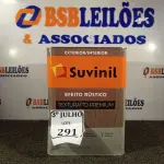 LOTE 291 - 01 LATA DE TINTA TEXTURATTO PREMIUM EFEITO RÚSTICO EXTERIOR/INTERIOR SUVINIL 25KG. (NO ESTADO) ATENÇÃO! FAZER A VISITAÇÃO ANTES DE ARREMATAR, NÃO SABEMOS SE FUNCIONA. LEILÃO NÃO TEM GARANTIA E NEM DEVOLUÇÃO, SUJEITO A POSSÍVEIS AVARIAS VISÍVEIS/OCULTAS E/OU AUSÊNCIA DE COMPONENTES.
