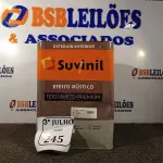 LOTE 245 - 01 LATA DE TINTA TEXTURATTO PREMIUM EFEITO RÚSTICO EXTERIOR/INTERIOR SUVINIL 25KG. (NO ESTADO) ATENÇÃO! FAZER A VISITAÇÃO ANTES DE ARREMATAR, NÃO SABEMOS SE FUNCIONA. LEILÃO NÃO TEM GARANTIA E NEM DEVOLUÇÃO, SUJEITO A POSSÍVEIS AVARIAS VISÍVEIS/OCULTAS E/OU AUSÊNCIA DE COMPONENTES.