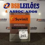 LOTE 265 - 01 LATA DE TINTA TEXTURATTO PREMIUM EFEITO RÚSTICO EXTERIOR/INTERIOR SUVINIL 25KG. (NO ESTADO) ATENÇÃO! FAZER A VISITAÇÃO ANTES DE ARREMATAR, NÃO SABEMOS SE FUNCIONA. LEILÃO NÃO TEM GARANTIA E NEM DEVOLUÇÃO, SUJEITO A POSSÍVEIS AVARIAS VISÍVEIS/OCULTAS E/OU AUSÊNCIA DE COMPONENTES.
