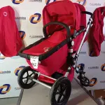 LOTE 062 - 01 CARRINHO DE BEBÊ - BUGABOO CAMELEON PLUS - CLÁSSICO E PASSEIO - VERMELHO/PRETO.  (NO ESTADO)