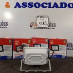 LOTE 035 - 05 REFLETORES DECORLED SUPERLED 220V 10W LUZ BRANCA DECORLUX NOVO. (NO ESTADO)