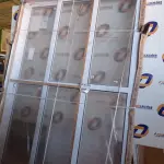 LOTE 088 - 5.217 - PORTA CORRER 3F APD BRANCA DIV CENTRAL 150X215 HAIALA NOVO. (NO ESTADO)