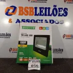 LOTE 056 - 01 REFLETOR TR LED 100W 3000K PRETO – TASHIBRA NOVO. (NO ESTADO)