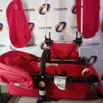 LOTE 062 - 01 CARRINHO DE BEBÊ - BUGABOO CAMELEON PLUS - CLÁSSICO E PASSEIO - VERMELHO/PRETO.  (NO ESTADO)