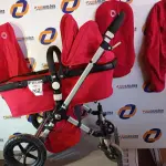 LOTE 062 - 01 CARRINHO DE BEBÊ - BUGABOO CAMELEON PLUS - CLÁSSICO E PASSEIO - VERMELHO/PRETO.  (NO ESTADO)
