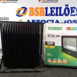 LOTE 055 - 02 REFLETORES TR LED 100W 3000K PRETO – TASHIBRA NOVO. (NO ESTADO)
