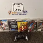 LOTE 245 - 05 JOGOS PARA PS3 E 01 CONTROLE PARA PS2. (NO ESTADO) ATENÇÃO! FAZER A VISITAÇÃO ANTES DE ARREMATAR, NÃO SABEMOS SE FUNCIONA. LEILÃO NÃO TEM GARANTIA E NEM DEVOLUÇÃO, SUJEITO A POSSÍVEIS AVARIAS VISÍVEIS/OCULTAS E/OU AUSÊNCIA DE COMPONENTES.