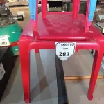 LOTE 283 - 01 MESA DE PLÁSTICO COM 04 CADEIRAS INFANTIL. (NO ESTADO) ATENÇÃO! FAZER A VISITAÇÃO ANTES DE ARREMATAR, NÃO SABEMOS SE FUNCIONA. LEILÃO NÃO TEM GARANTIA E NEM DEVOLUÇÃO, SUJEITO A POSSÍVEIS AVARIAS VISÍVEIS/OCULTAS E/OU AUSÊNCIA DE COMPONENTES.
