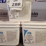 LOTE 288 - 06 BALDES DE DESINFETANTE HORTIFRUTÍCOLA VERDCLOR COM 3,5KG CADA. (NO ESTADO) ATENÇÃO! FAZER A VISITAÇÃO ANTES DE ARREMATAR, NÃO SABEMOS SE FUNCIONA. LEILÃO NÃO TEM GARANTIA E NEM DEVOLUÇÃO, SUJEITO A POSSÍVEIS AVARIAS VISÍVEIS/OCULTAS E/OU AUSÊNCIA DE COMPONENTES.