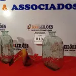 LOTE 013 - 01 ESCULTURA ACRÍLICO REPRESENTANDO TUCANO PALATINIK E 02 GARRAFAS EM VIDRO. (NO ESTADO EM QUE SE ENCONTRA) ATENÇÃO! FAZER A VISITAÇÃO ANTES DE ARREMATAR, NÃO SABEMOS SE FUNCIONA. LEILÃO NÃO TEM GARANTIA E NEM DEVOLUÇÃO, SUJEITO A POSSÍVEIS AVARIAS VISÍVEIS/OCULTAS E/OU AUSÊNCIA DE COMPONENTES.  