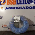LOTE 230 - 01 ROLO DE CABO FLEXÍVEL 450/750VOLTS 1X10MM NA COR AZUL. (NO ESTADO) ATENÇÃO! FAZER A VISITAÇÃO ANTES DE ARREMATAR, NÃO SABEMOS SE FUNCIONA. LEILÃO NÃO TEM GARANTIA E NEM DEVOLUÇÃO, SUJEITO A POSSÍVEIS AVARIAS VISÍVEIS/OCULTAS E/OU AUSÊNCIA DE COMPONENTES.