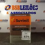 LOTE 439 - 01 LATA DE TINTA TEXTURATTO PREMIUM EFEITO RÚSTICO INTERIOR/EXTERIOR SUVINIL 25KG. (NO ESTADO) ATENÇÃO! FAZER A VISITAÇÃO ANTES DE ARREMATAR, NÃO SABEMOS SE FUNCIONA. LEILÃO NÃO TEM GARANTIA E NEM DEVOLUÇÃO, SUJEITO A POSSÍVEIS AVARIAS VISÍVEIS/OCULTAS E/OU AUSÊNCIA DE COMPONENTES.