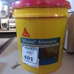 LOTE 401 - 02 BALDES DE SIKANOL ALVENARIA, ADITIVO PLASTIFICANTE PARA ARGAMASSA DE ASSENTAMENTO E REBOCO 18L. (NO ESTADO) ATENÇÃO! FAZER A VISITAÇÃO ANTES DE ARREMATAR, NÃO SABEMOS SE FUNCIONA. LEILÃO NÃO TEM GARANTIA E NEM DEVOLUÇÃO, SUJEITO A POSSÍVEIS AVARIAS VISÍVEIS/OCULTAS E/OU AUSÊNCIA DE COMPONENTES.