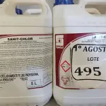 LOTE 495 - 04 GALÕES COM 5L CADA DE DESINFETANTE PARA HORTIFRUTÍCOLAS E DE ÁGUA. (NO ESTADO) ATENÇÃO! FAZER A VISITAÇÃO ANTES DE ARREMATAR, NÃO SABEMOS SE FUNCIONA. LEILÃO NÃO TEM GARANTIA E NEM DEVOLUÇÃO, SUJEITO A POSSÍVEIS AVARIAS VISÍVEIS/OCULTAS E/OU AUSÊNCIA DE COMPONENTES.