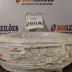 LOTE 260 - 01 ROLO DE CABO FLEXÍVEL 450/750VOLTS 1X4,00MM NA COR BRANCO. (NO ESTADO) ATENÇÃO! FAZER A VISITAÇÃO ANTES DE ARREMATAR, NÃO SABEMOS SE FUNCIONA. LEILÃO NÃO TEM GARANTIA E NEM DEVOLUÇÃO, SUJEITO A POSSÍVEIS AVARIAS VISÍVEIS/OCULTAS E/OU AUSÊNCIA DE COMPONENTES.
