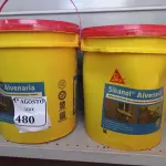 LOTE 480 - 02 BALDES DE SIKANOL ALVENARIA, ADITIVO PLASTIFICANTE PARA ARGAMASSA DE ASSENTAMENTO E REBOCO 18L. (NO ESTADO) ATENÇÃO! FAZER A VISITAÇÃO ANTES DE ARREMATAR, NÃO SABEMOS SE FUNCIONA. LEILÃO NÃO TEM GARANTIA E NEM DEVOLUÇÃO, SUJEITO A POSSÍVEIS AVARIAS VISÍVEIS/OCULTAS E/OU AUSÊNCIA DE COMPONENTES.