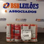 LOTE 508 - 12 LATAS DE 900ML CADA THINNER POLIÉSTER PU. (NO ESTADO) ATENÇÃO! FAZER A VISITAÇÃO ANTES DE ARREMATAR, NÃO SABEMOS SE FUNCIONA. LEILÃO NÃO TEM GARANTIA E NEM DEVOLUÇÃO, SUJEITO A POSSÍVEIS AVARIAS VISÍVEIS/OCULTAS E/OU AUSÊNCIA DE COMPONENTES.