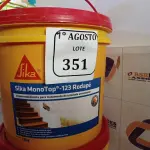 LOTE 351 - 02 BALDES DE SIKA MONOTOP-123 RODAPÉ DE 12KG. (NO ESTADO) ATENÇÃO! FAZER A VISITAÇÃO ANTES DE ARREMATAR, NÃO SABEMOS SE FUNCIONA. LEILÃO NÃO TEM GARANTIA E NEM DEVOLUÇÃO, SUJEITO A POSSÍVEIS AVARIAS VISÍVEIS/OCULTAS E/OU AUSÊNCIA DE COMPONENTES.