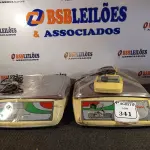 LOTE 341 - 02 BALANÇAS DIGITAIS URANO. (NO ESTADO) ATENÇÃO! FAZER A VISITAÇÃO ANTES DE ARREMATAR, NÃO SABEMOS SE FUNCIONA. LEILÃO NÃO TEM GARANTIA E NEM DEVOLUÇÃO, SUJEITO A POSSÍVEIS AVARIAS VISÍVEIS/OCULTAS E/OU AUSÊNCIA DE COMPONENTES.