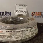 LOTE 250 - 01 ROLO DE CABO FLEXÍVEL 450/750VOLTS 1X4,00MM NA COR CINZA. (NO ESTADO) ATENÇÃO! FAZER A VISITAÇÃO ANTES DE ARREMATAR, NÃO SABEMOS SE FUNCIONA. LEILÃO NÃO TEM GARANTIA E NEM DEVOLUÇÃO, SUJEITO A POSSÍVEIS AVARIAS VISÍVEIS/OCULTAS E/OU AUSÊNCIA DE COMPONENTES.