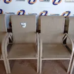LOTE 087 - 04 CADEIRAS EM ALUMÍNIO MARCA WINDWARD (CHAIR, GARDEN). (NO ESTADO EM QUE SE ENCONTRA. SUJEITO A AVARIAS OCULTAS/VISÍVEIS.) BF8605N BF8605K BF8605L BF8605J