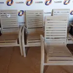 LOTE 203 - 04 CADEIRAS PARA PISCINA (CHAIR). (NO ESTADO EM QUE SE ENCONTRA. SUJEITO A AVARIAS OCULTAS/VISÍVEIS.) BH1499F, BH1499G, BH1499H, BH1499J